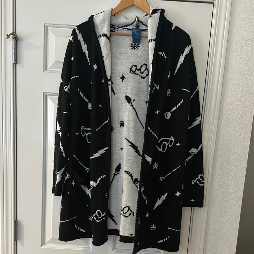 Harry Potter Black and White Hooded Cardigan